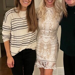 Brianna Open Back Dress in White